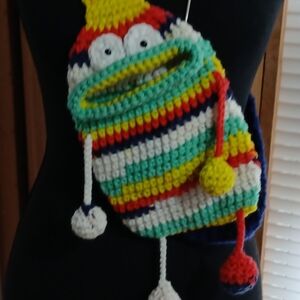 Vibrant Striped Knit Crossbody Bag